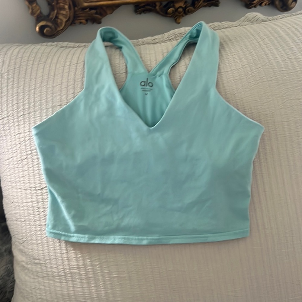 Alo Airbrush Real Bra Tank turquoise